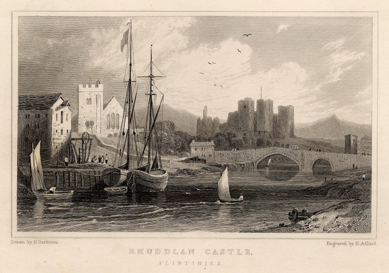 Rhuddlan Castle, Flintshire by H. Adlard, H. Gastineau