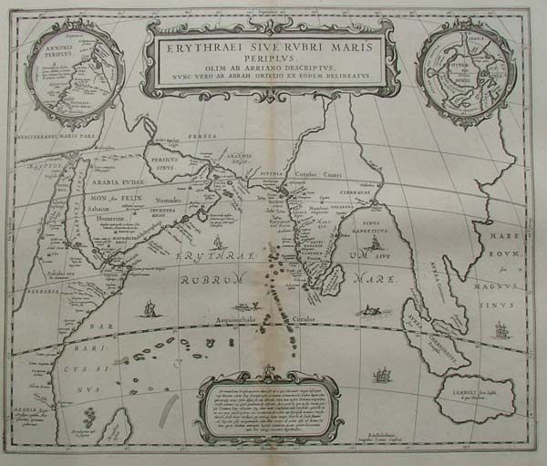 map Erythraei sive Rubri Maris Periplus by Papierformaat is 66 X 54 cm lichte bruining in vouw\r\nKoeman: 