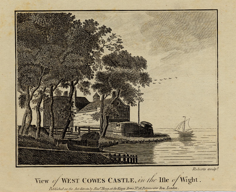 View of West Cowes castle, in the Isle of Wight by Roberts