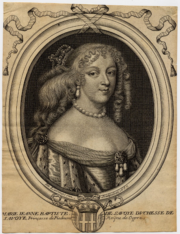 Marie Jeanne Baptiste de Savoye, Duchesse de Savoye, Princesse de Piedmont, Reyne de Cypre by Nicolas de Larmessin