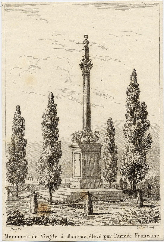 view Monument de Virgile à Mantoue, élevé par l´armée Francaise by Fleury, Boullemie