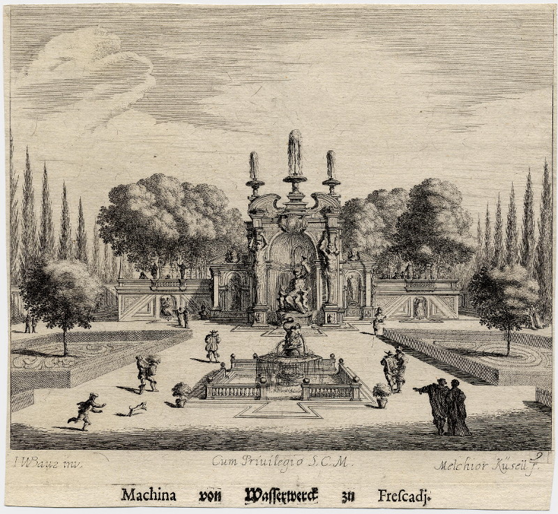 Machina von Wasserwerde zu Frescadj. by Melchior Küsell, J.W. Baur