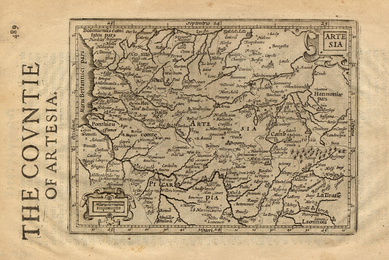 The countie of Artesia  by Gerhard Mercator en Jodocus Hondius