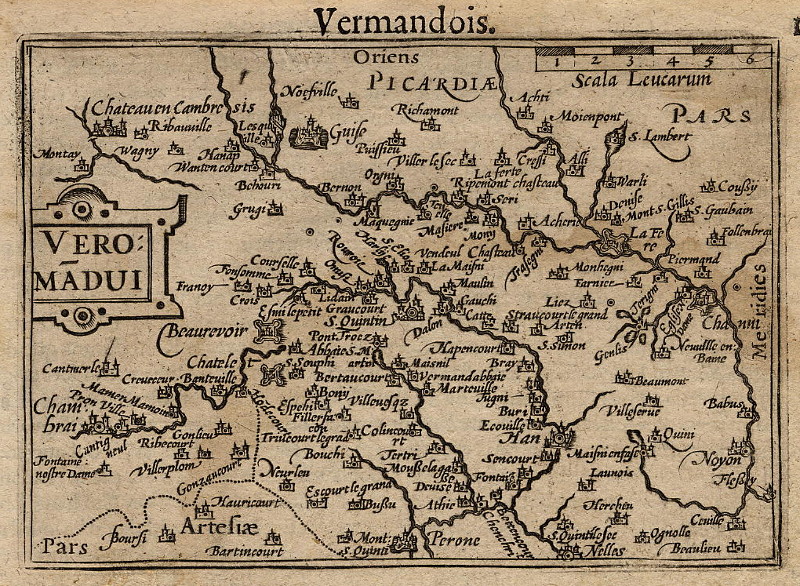 Vermandois, Veromadui by Barent Langenes