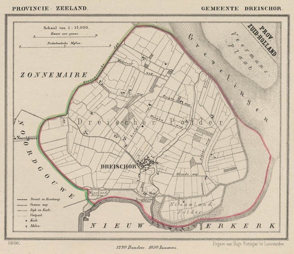 map communityplan gemeente Dreischor by J Kuyper