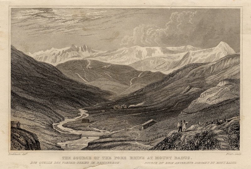 The source of the Fore Rhine at Mount Badus by Tombleson, Prior