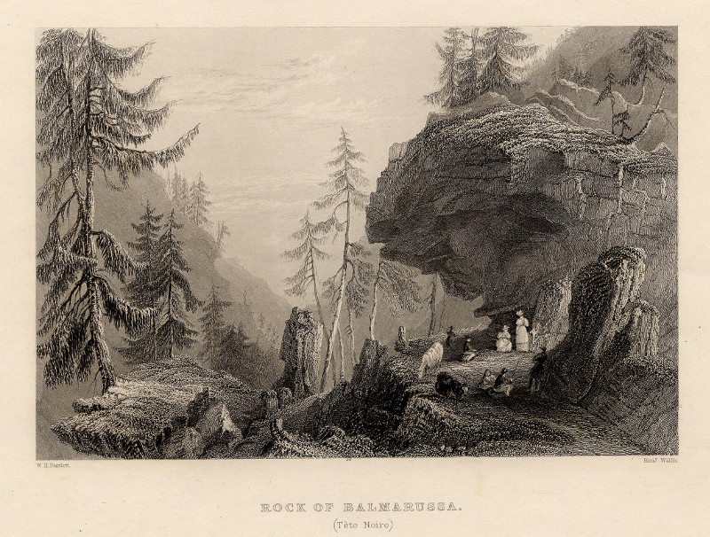 Rock of Balmarussa by W.H. Bartlett, H. Wallis