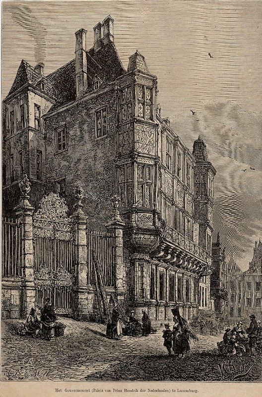 view Het Gouvernement (Paleis van Prins Hendrik der Nederlanden) te Luxemburg by A. Barbere & M. W., W.H.