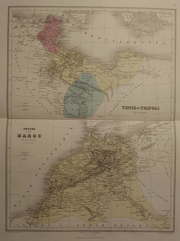 map Tunis et Tripoli, Empire de Maroc by Migeon, Sengteller, Desbuissons