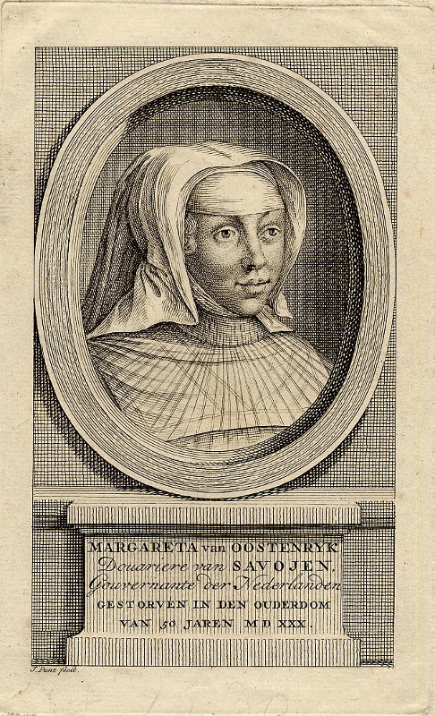 print Margareta van Oostenrijk, Douariere van Savojen, Gouvernante der Nederlanden by Jan Punt
