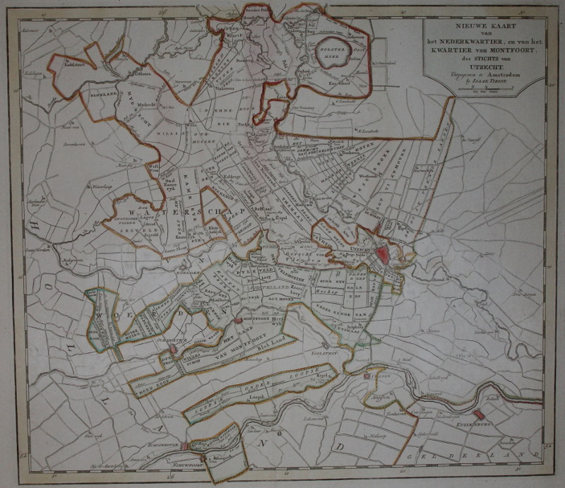 Nieuwe Kaart van het Nederkwartier en van het Kwartier van Montfoort des Stichts van Utrecht by Isaak Tirion