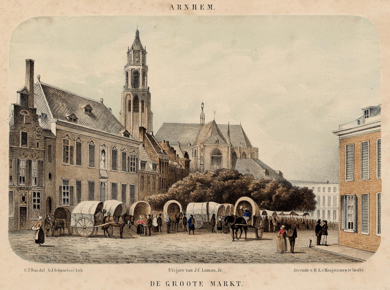 Arnhem. De Groote Markt. by G.J. Bos, G.J. Scheurleer