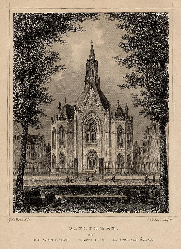 view Rotterdam, Die Neue Kirche, De Nieuwe Kerk, La Nouvelle Église by L. Rohbock, J. Umbach