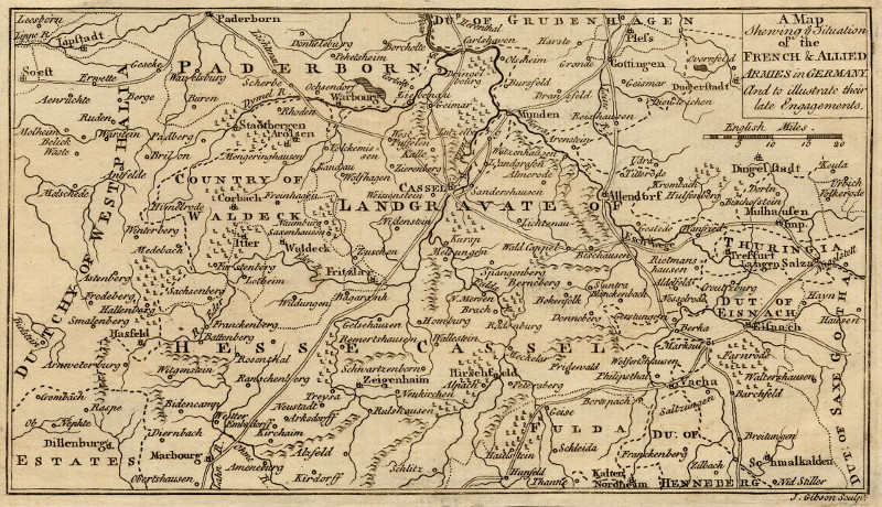 A Map Shewing the Situation of the French & Allied Armies in Germany by J. Gibson