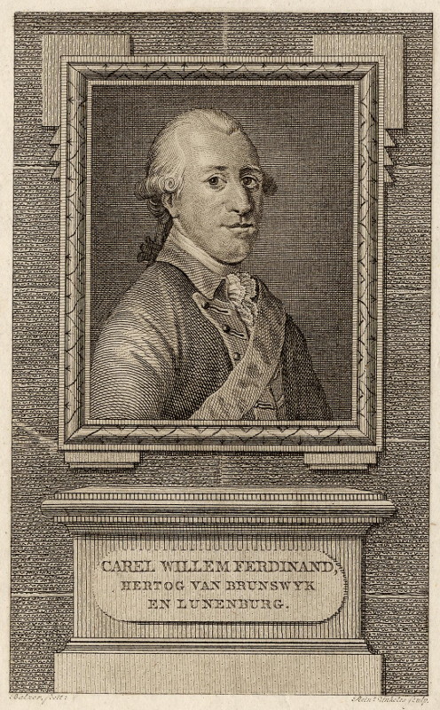 print Carel Willem Ferdinand, Hertog van Brunswijk en Lunenburg by R. Vinkeles, naar Balzer