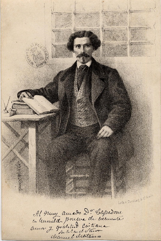 print Portret van Manuel Matamoros in zijn studeervertrek by N.J.W. de Roode