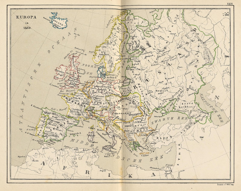Europa in 1850 by P.W.M. Trap