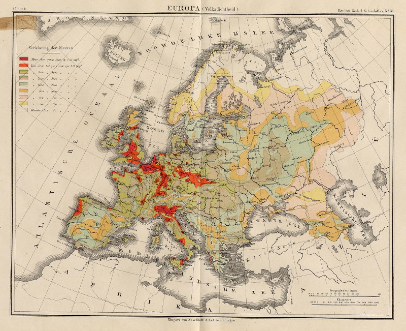 Europa (Volksdichtheid) by F. Bruins