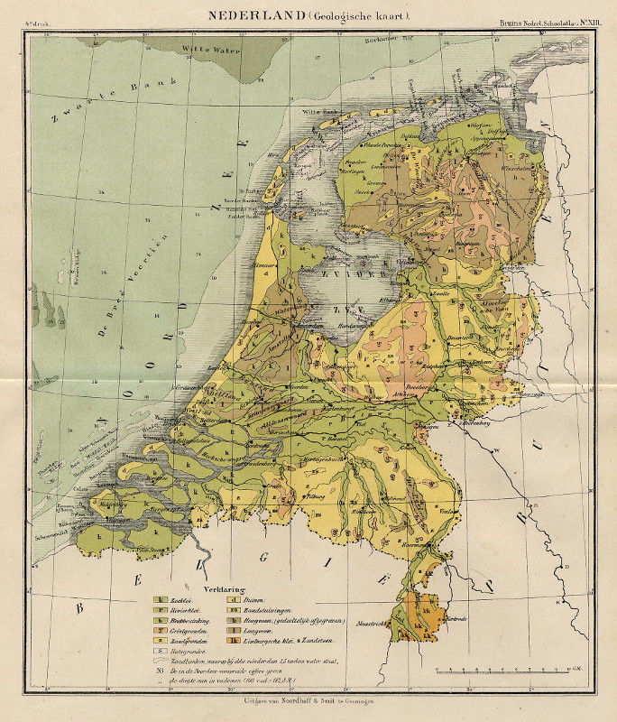 Nederland (Geologische kaart) by F. Bruins