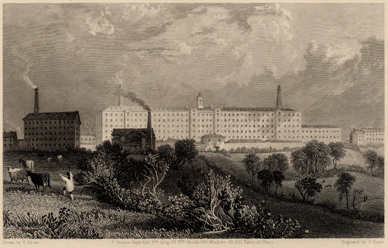 The factory of Messrs Swainson, Birley and co. near Preston, Lancashire by T. Allom, J. Tingle