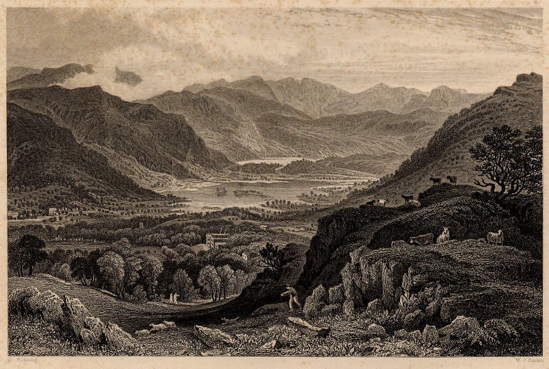 Rydal Water and Grassmere, from Rydal park, Westmorland by G. Pickering, W.J. Cooke