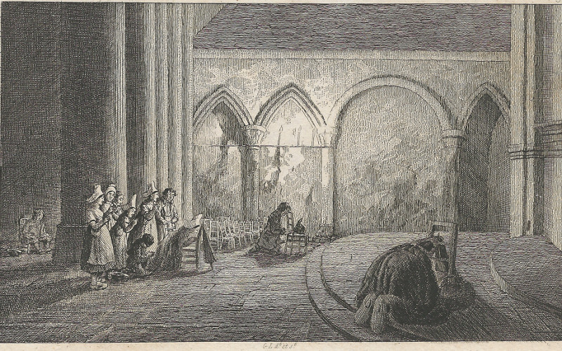 Rouen. Solemnite du silence qui regne a la priere, Evening prayer in the Cathedral by G.R. Lewis, G.L.