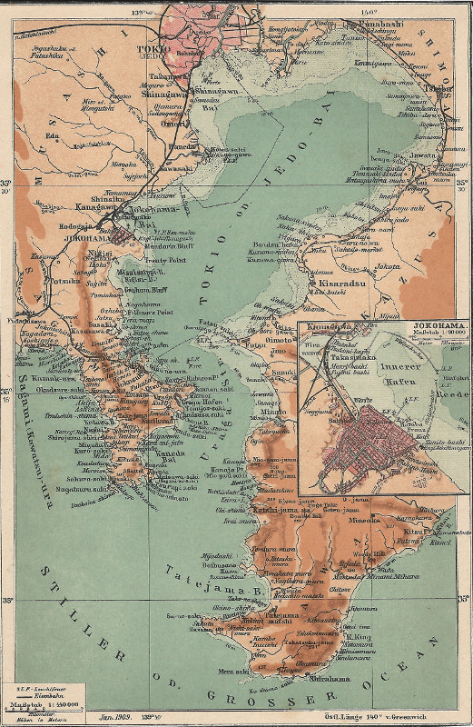 map Baai van Tokio by F.A. Brockhaus