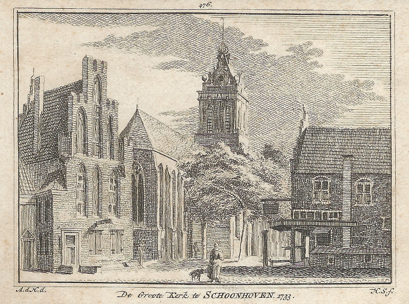 De Groote Kerk te Schoonhoven. 1733 by A. de Haan, H. Spilman
