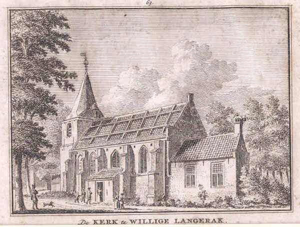afbeelding van prent De kerk te Willige Langerak van Tirion (Schoonhoven, Langerak)