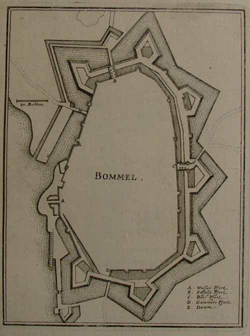 afbeelding van plattegrond Bommel van C. Merian (Zaltbommel)